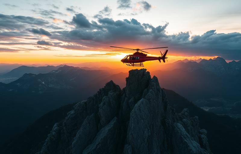 Helikopter gorske službe spasavanja iznad planina